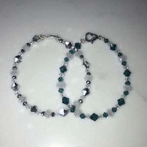 Set of two crystal handcrafted bracelets